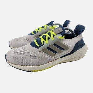 Adidas Ultraboost 22 White Grey Linen Volt Green Running Sneakers Men’s Sz 12.5